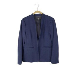 J Crew 365 Going Out Blazer Navy Blue Stretch Twill Open Front Womens Size 10